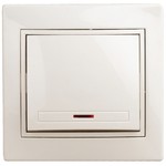 1-102-02 Intro Выключатель с подсветкой, 10А-250В, IP20, СУ, Plano, сл.кость (10/200/2400)