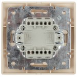 1-104-02 Intro Выключатель двойной, 10А-250В, IP20, СУ, Plano, сл.кость (10/200/2400)