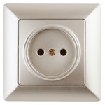 4-201-04 Intro Розетка 2P, 16А-250В, СУ, Solo, шампань (10/200/2400)