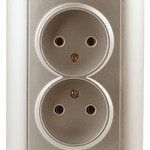 4-204-04 Intro Розетка 2х2P, 16А-250В, СУ, Solo, шампань (10/100/1200)