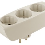 SP-3e-I ЭРА Тройник 3гн, c заземл, со шторками (сл. кость) (10/60/960)