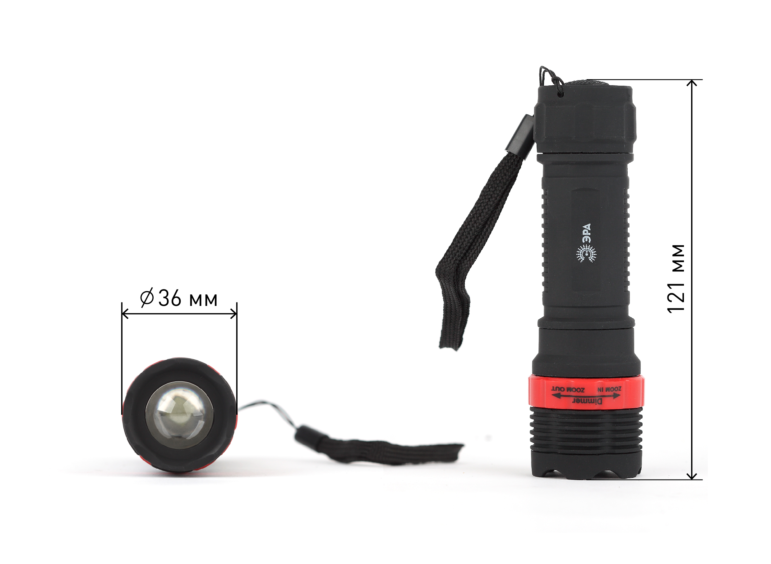 P3W Фонарь ЭРА 3W LED, регулируемый фокус, пластик, 3xAAA, бл (24/144/576)