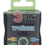 SP-4-B ЭРА Тройник 4гн, без заземл (чёрный) (10/60/2880)