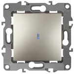 12-1102-04 ЭРА Выключатель с подсветкой, 10АХ-250В, IP20, Эра12, шампань (10/100/3200)