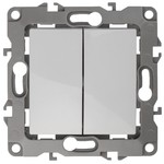 12-1106-01 ЭРА Переключатель двойной, 10АХ-250В, IP20, Эра12, белый (10/100/3200)