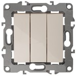 12-1107-02 ЭРА Выключатель тройной, 10АХ-250В, IP20, Эра12, слоновая кость (10/100/3200)