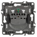 12-2102-06 ЭРА Розетка 2P+E Schuko со шторками, 16A-250В, IP20, Эра12, чёрный (10/100/2800)