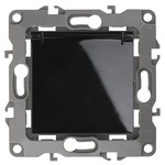 12-2103-06 ЭРА Розетка 2P+E Schuko со шторками с крышкой, 16A-250В, IP20, Эра12, чёрный (10/100/3200
