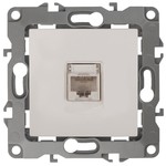 12-3107-02 ЭРА Розетка информационная RJ45, IP20, Эра12, слоновая кость (10/100/3200)