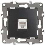 12-3107-05 ЭРА Розетка информационная RJ45, IP20, Эра12, антрацит (10/100/2100)