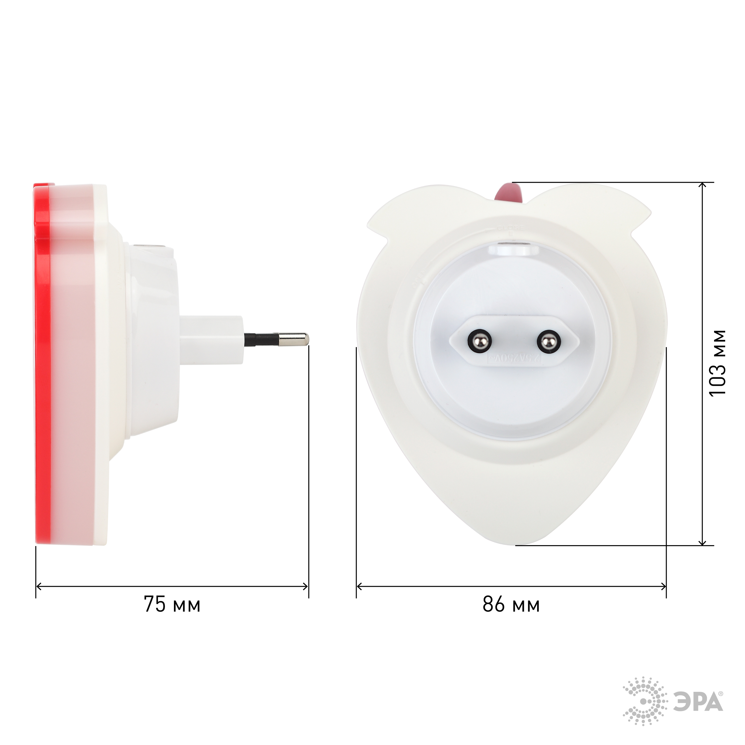 ЭРА ночник NN-627-LS-R красный (12/48/384)
