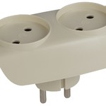 SP-2-I ЭРА Тройник 2гн, без заземл. (сл. кость) (10/60/1500)