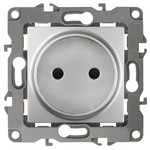 12-2105-03 ЭРА Розетка 2P, 16A-250В, IP20, Эра12, алюминий (10/100/3200)