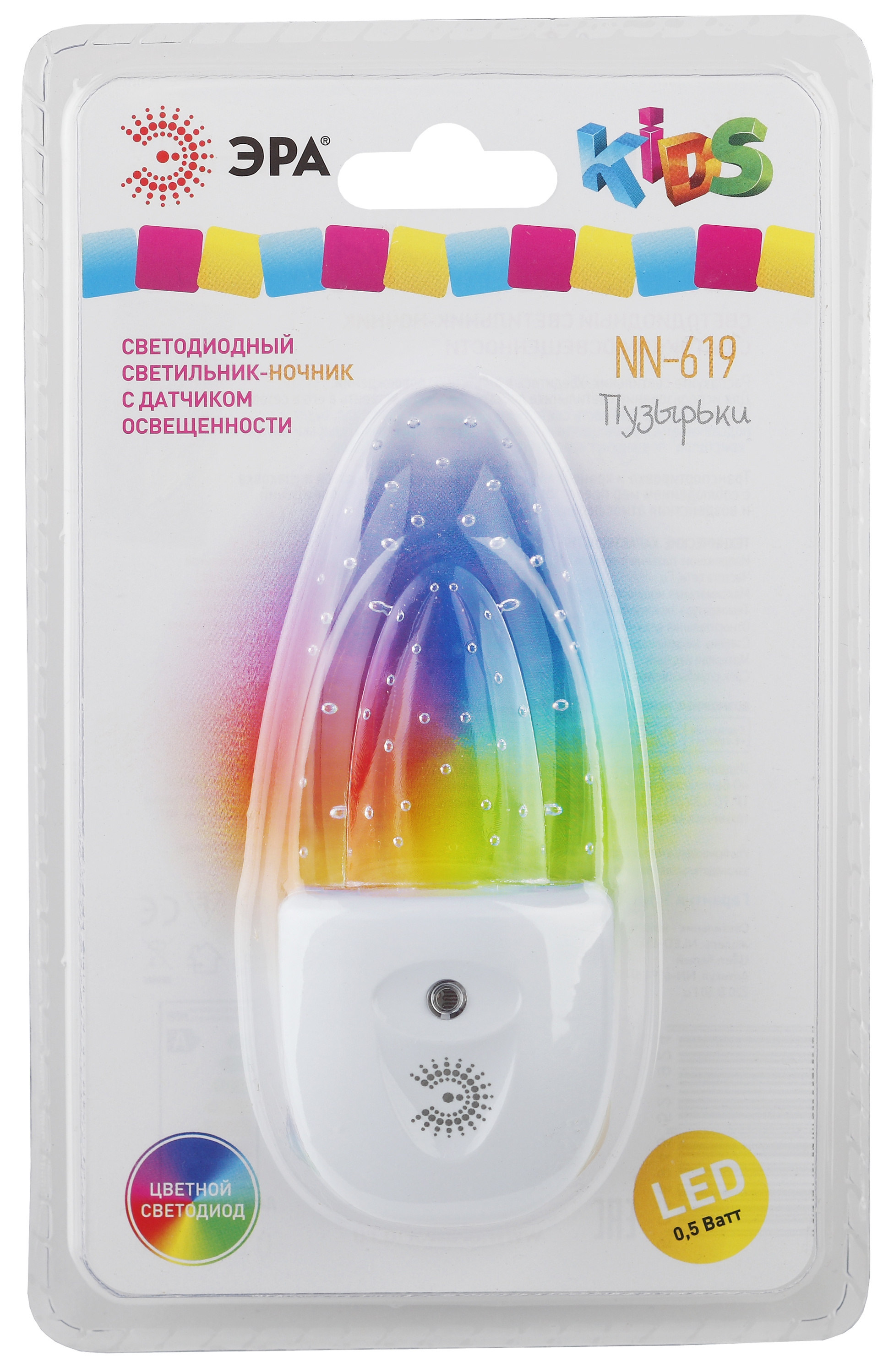 ЭРА ночник NN-619-LS-W белый (12/60/1260)