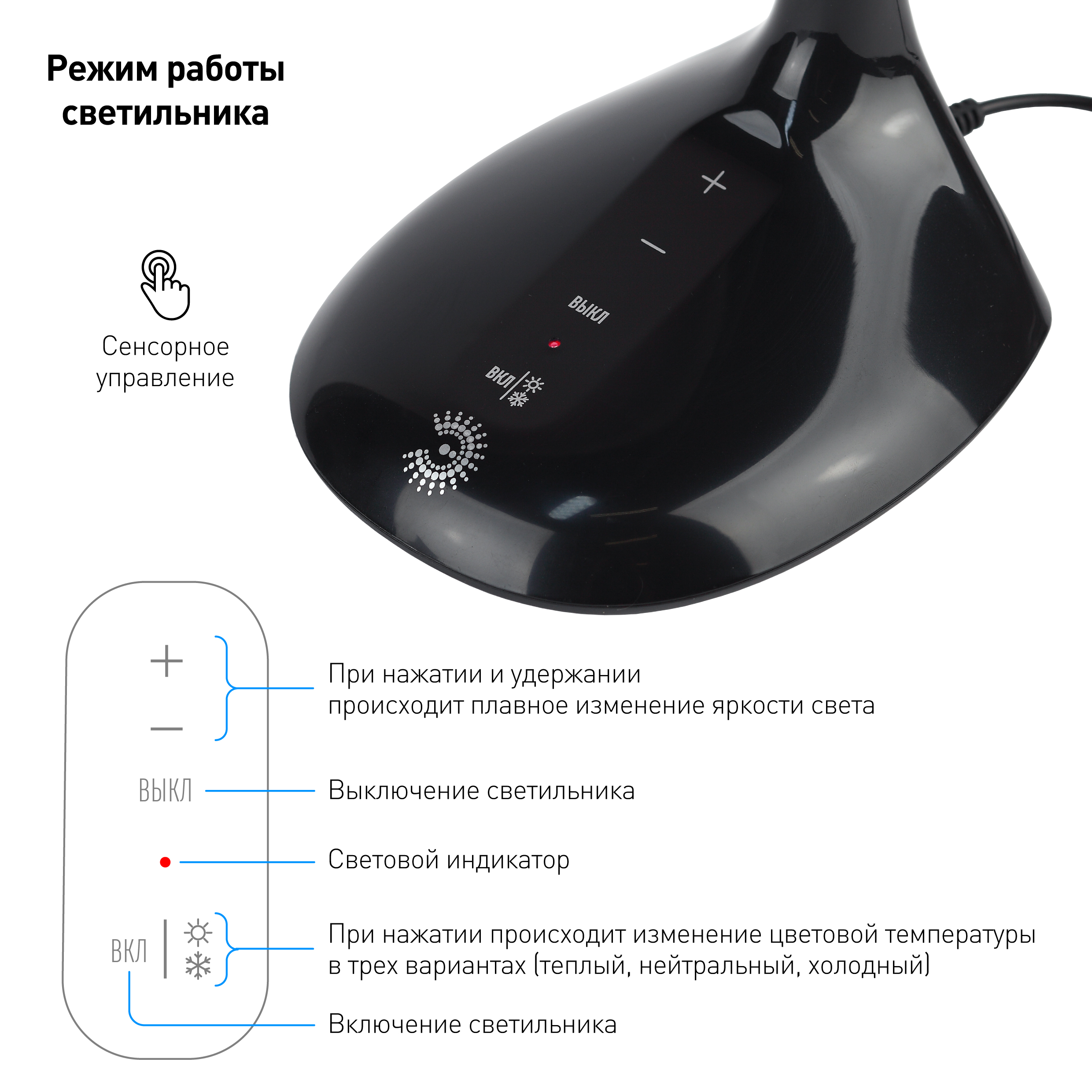ЭРА наст.светильник NLED-452-9W-BK черный (8/128)
