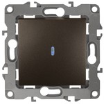 12-1102-13 ЭРА Выключатель с подсветкой, 10АХ-250В, IP20, Эра12, бронза (10/100/3200)