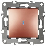12-1102-14 ЭРА Выключатель с подсветкой, 10АХ-250В, IP20, Эра12, медь (10/100/2500)