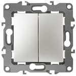 12-1106-15 ЭРА Переключатель двойной, 10АХ-250В, IP20, Эра12, перламутр (10/100/2500)