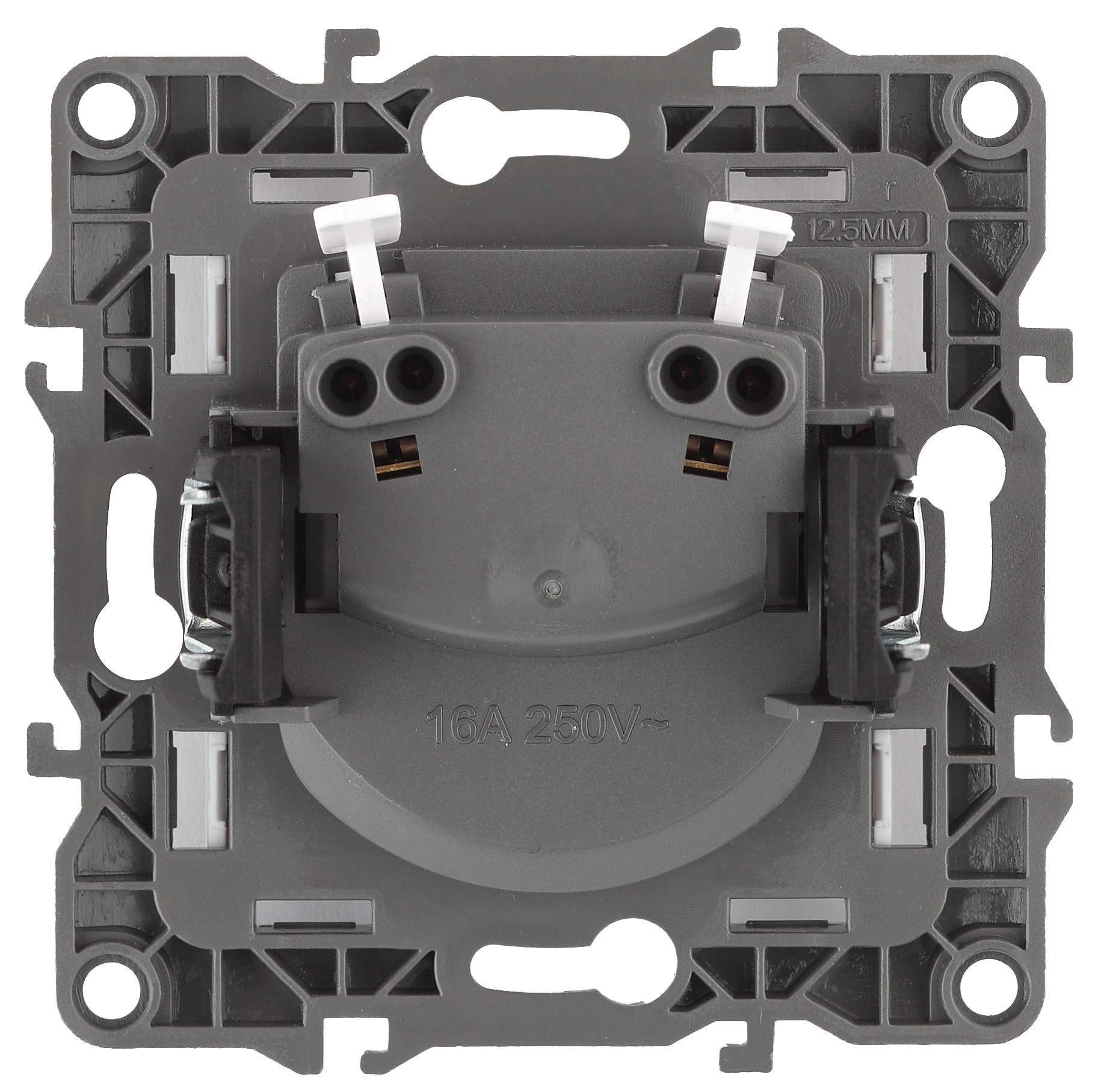 12-2105-12 ЭРА Розетка 2P, 16A-250В, IP20, Эра12, графит (10/100/2500)