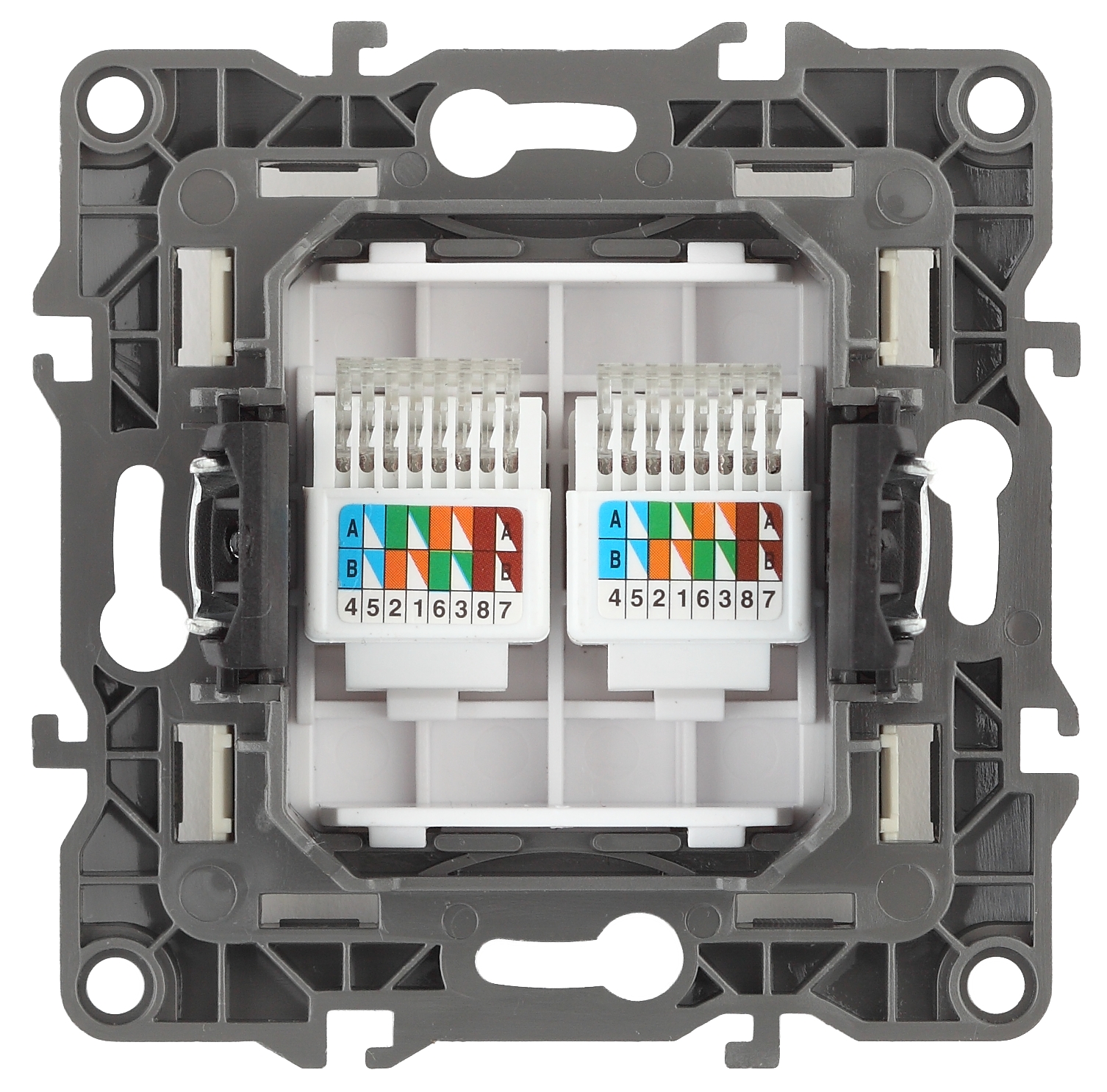 12-3108-14 ЭРА Розетка информационная двойная 2XRJ45, IP20, Эра12, медь (10/100/2500)