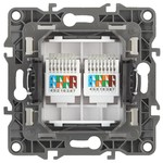 12-3108-14 ЭРА Розетка информационная двойная 2XRJ45, IP20, Эра12, медь (10/100/2500)
