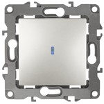 12-1102-15 ЭРА Выключатель с подсветкой, 10АХ-250В, IP20, Эра12, перламутр (10/100/2500)