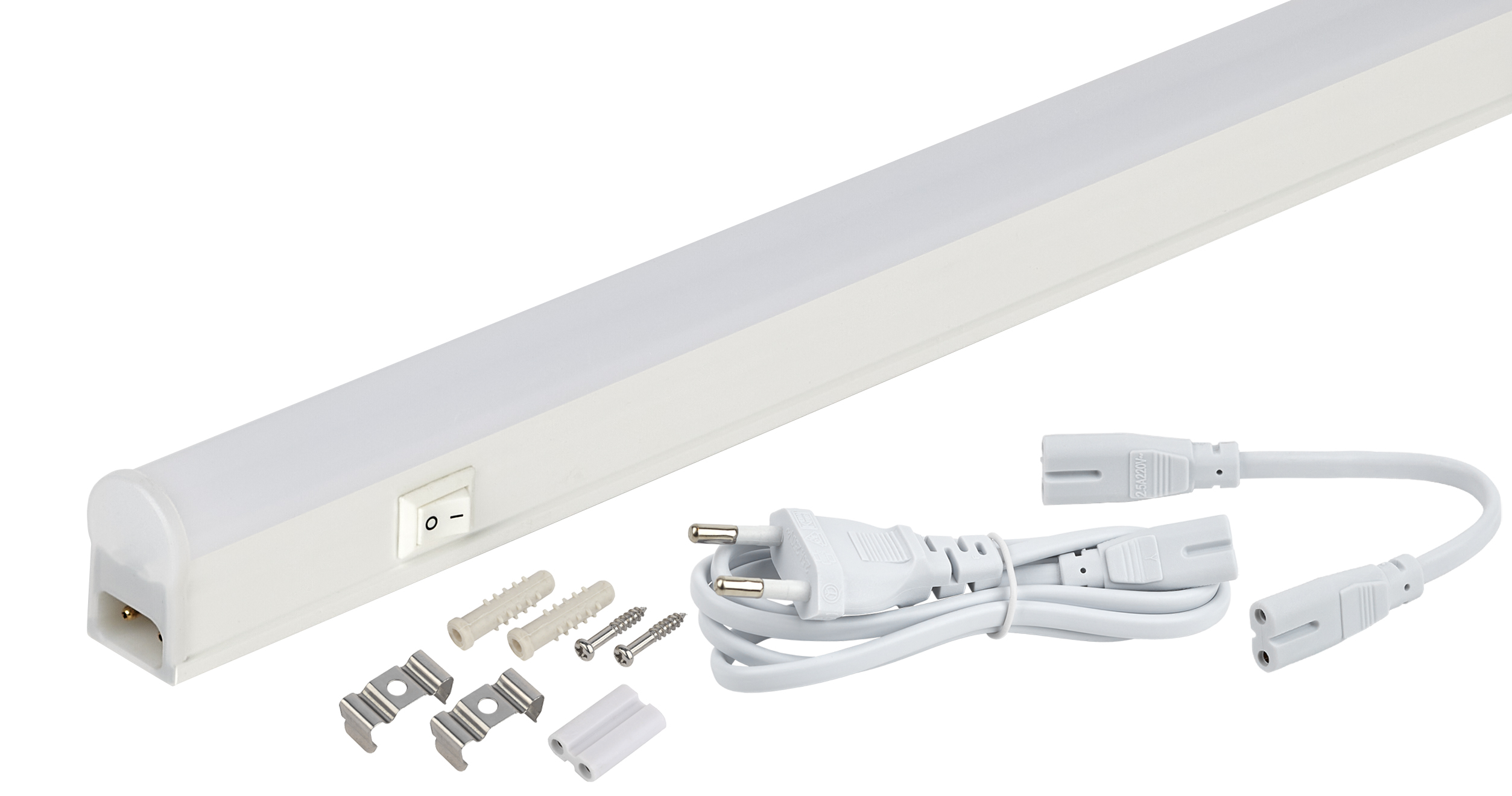 LLED-01-16W-6500-W ЭРА Линейный светодиодный светильник с выключателем  16Вт 6500К L1172мм (25/800)