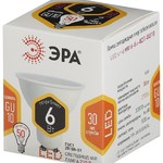 LED MR16-6W-827-GU10 ЭРА (диод, софит, 6Вт, тепл, GU10) (10/100/4000)