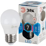 LED P45-7W-840-E27 ЭРА (диод, шар, 7Вт, нейтр, E27), (10/100/3600)
