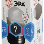 LED P45-7W-840-E27 ЭРА (диод, шар, 7Вт, нейтр, E27), (10/100/3600)