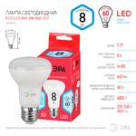 ECO LED R63-8W-840-E27 ЭРА (диод, рефлектор, 8Вт, нейтр, E27), (10/100/1500)