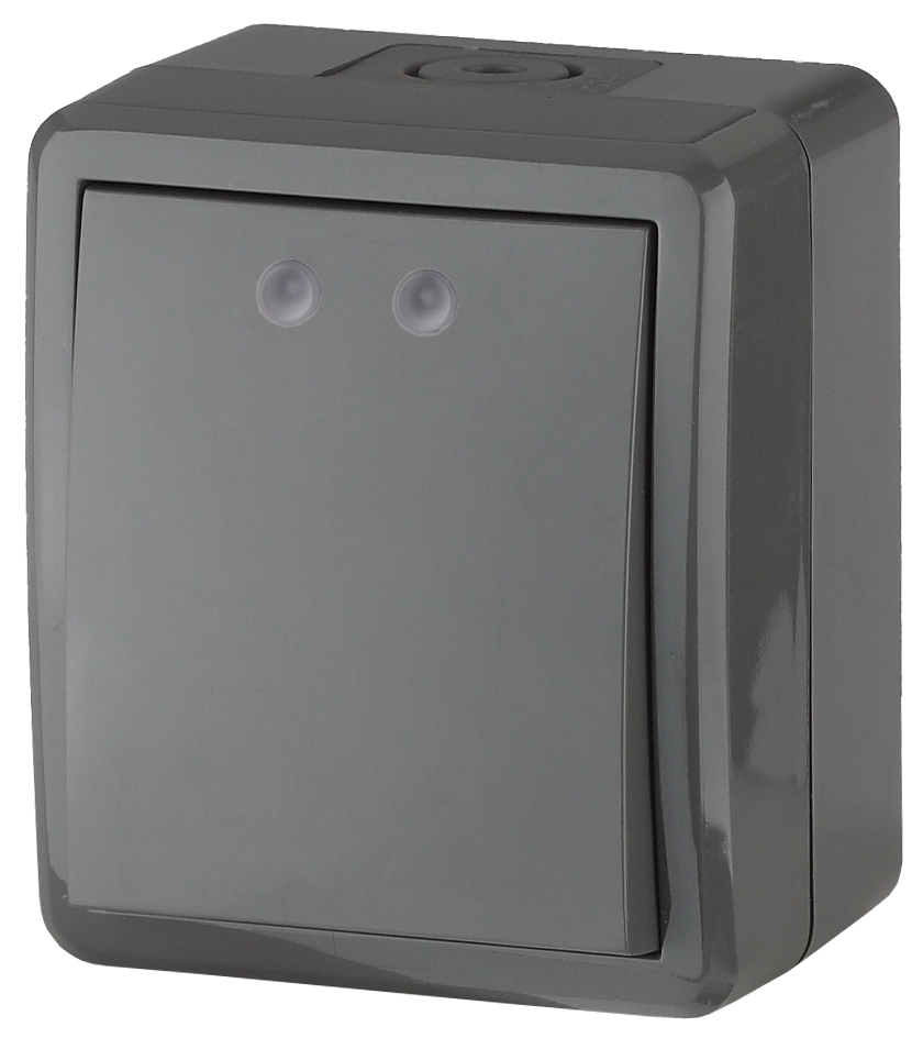 11-1401-03 ЭРА Выключатель IP54, 10АХ-250В, ОУ, Эра Эксперт, серый (16/160/2560)