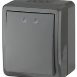11-1401-03 ЭРА Выключатель IP54, 10АХ-250В, ОУ, Эра Эксперт, серый (16/160/2560)