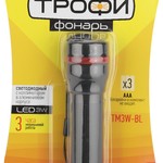 TM3W-BL Фонарь Трофи 1x3W LED, колим.линза, алюм (24/144/1296)