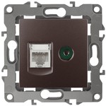 12-3110-13 ЭРА Розетка комбинированная RJ45+TV, IP20, Эра12, бронза (10/100/3200)