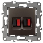 12-3112-13 ЭРА Розетка аудио двойная, IP20, Эра12, бронза (10/100/3200)