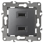 12-4110-12 ЭРА Устройство зарядное USB, 230В/5В-2100мА, IP20, Эра12, графит (6/60/1920)