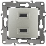 12-4110-15 ЭРА Устройство зарядное USB, 230В/5В-2100мА, IP20, Эра12, перламутр (6/60/1920)