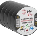 ЭРА PRO ПВХ-изолента Профессиональная 19мм*20м 150 мкм, черная (5/200/6000)
