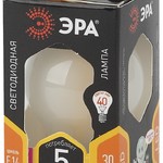 F-LED P45-5W-827-E14 frost ЭРА (филамент, шар мат., 5Вт, тепл, E14) (10/100/3000)