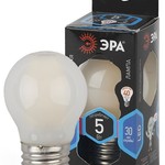 F-LED P45-5W-840-E27 frost ЭРА (филамент, шар мат., 5Вт, нейтр, E27) (10/100/3000)