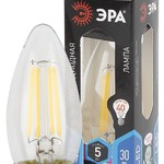 F-LED B35-5W-840-E27 ЭРА (филамент, свеча, 5Вт, нейтр, E27) (10/100/2800)