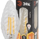 F-LED BTW-5W-827-E14 ЭРА (филамент, свеча витая, 5Вт, тепл, E14) (10/100/2800)