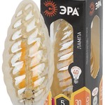 F-LED BTW-5W-827-E14 gold ЭРА (филамент, свеча витая золот., 5Вт, тепл, E14) (10/100/2800)