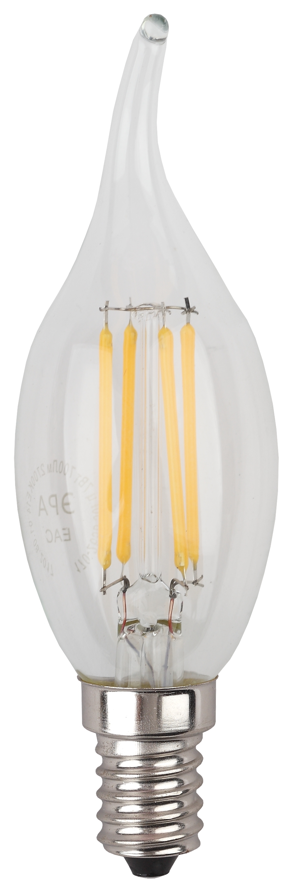 F-LED BXS-7W-827-E14 ЭРА (филамент, свеча на ветру, 7Вт, тепл, E14) (10/100/4000)