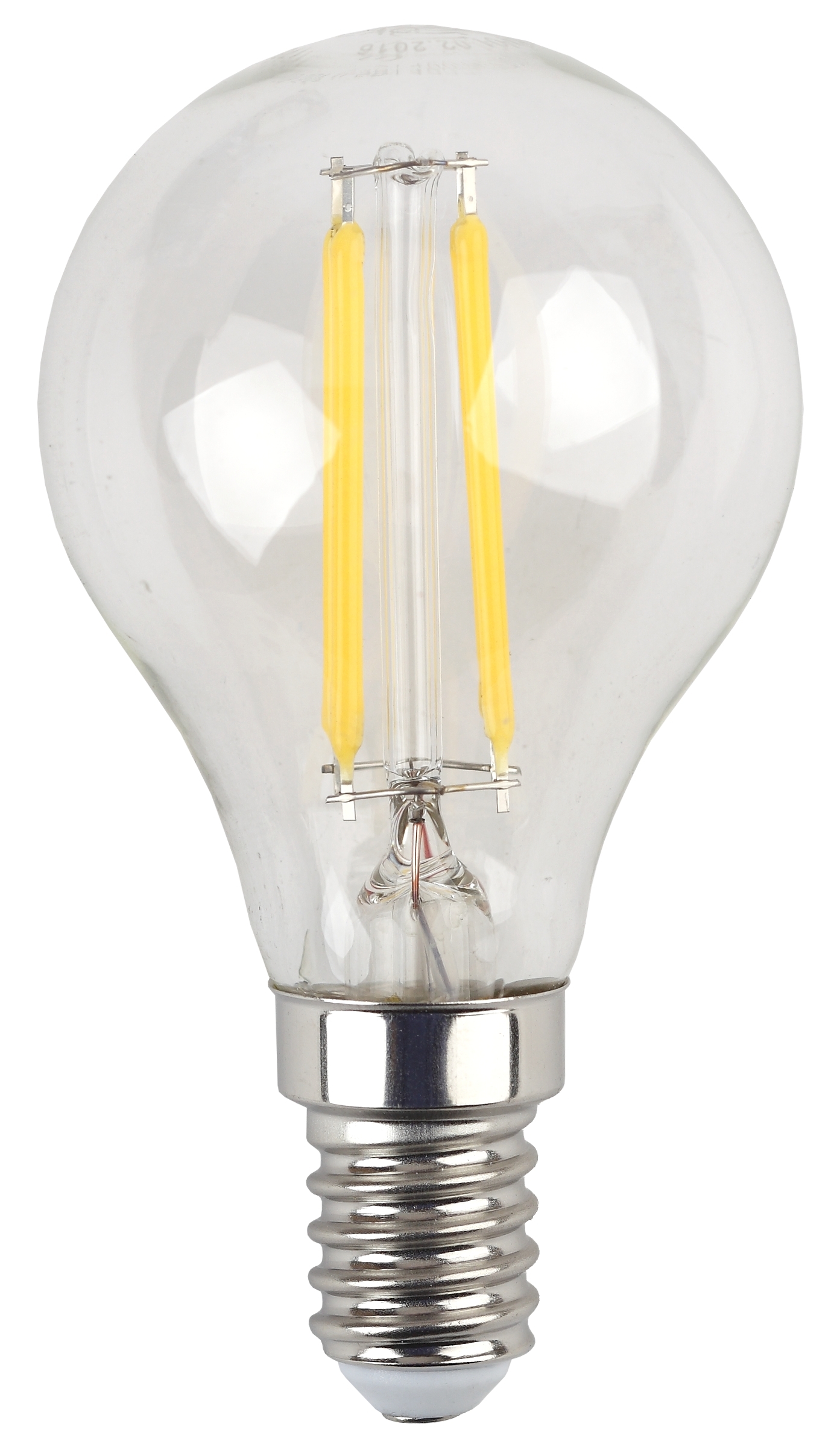 F-LED P45-7W-827-E14 ЭРА (филамент, шар, 7Вт, тепл, E14) (10/100/3000)