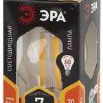 F-LED P45-7W-827-E14 ЭРА (филамент, шар, 7Вт, тепл, E14) (10/100/3000)