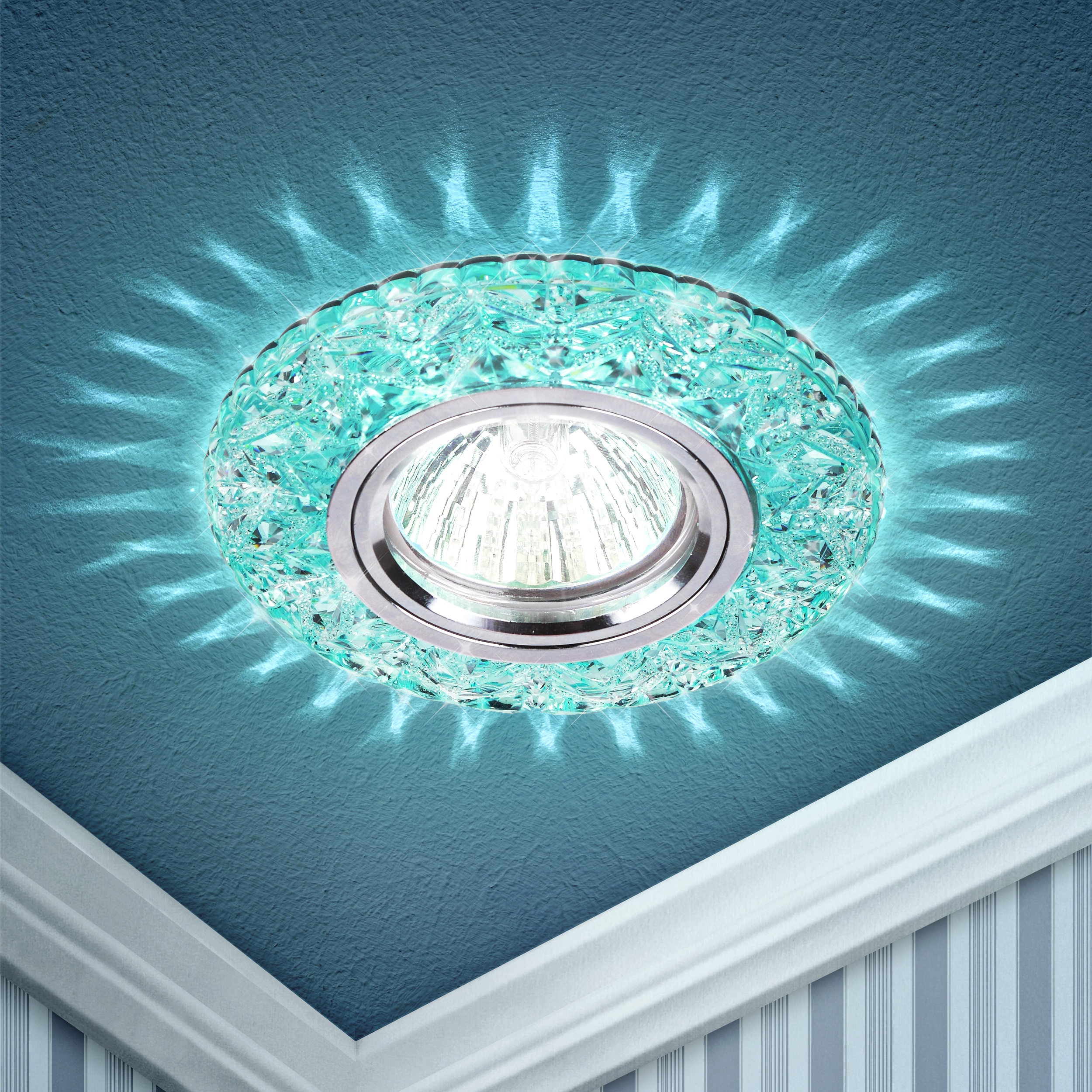 DK LD4 BL/WH Светильник ЭРА декор cо светодиодной подсветкой MR16, голубой (50/1400)