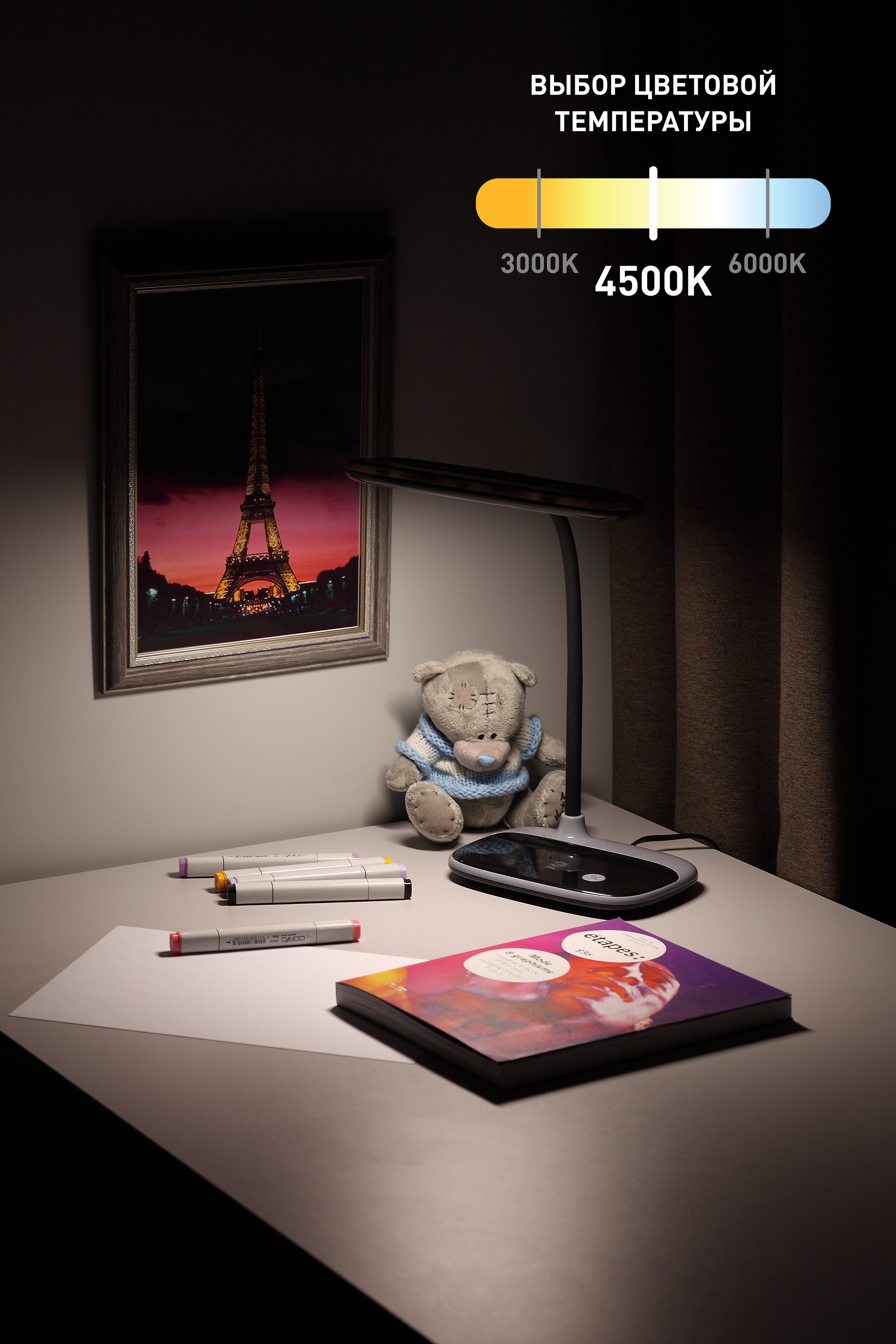 ЭРА наст.светильник NLED-458-6W-BK черный (16/96)