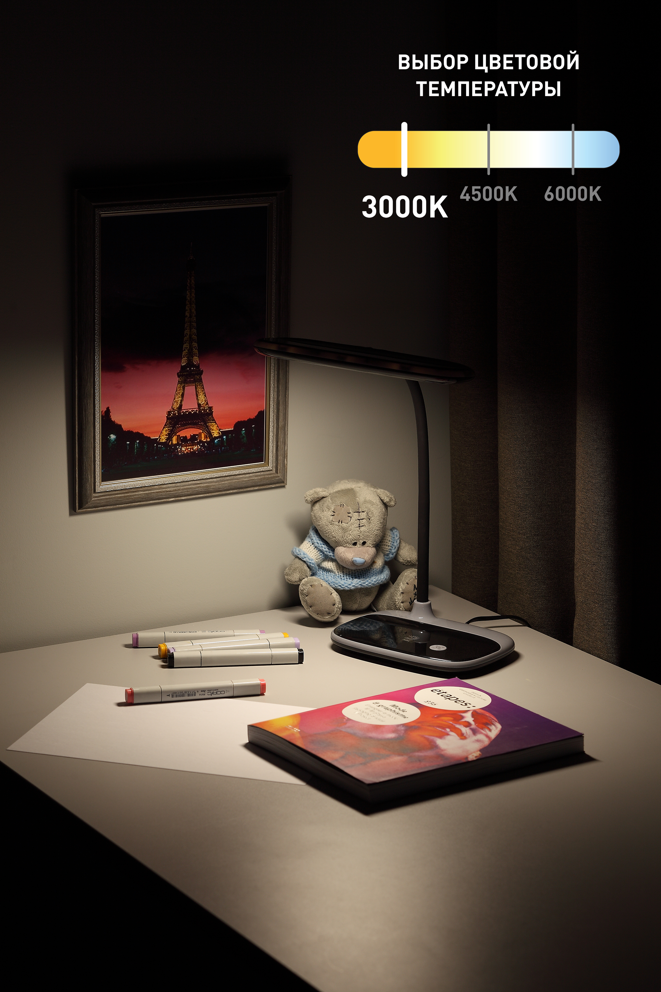 ЭРА наст.светильник NLED-458-6W-BK черный (16/96)